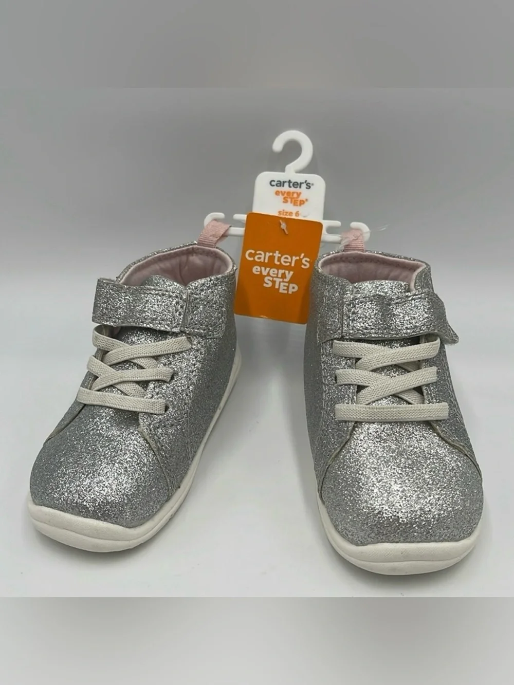 NWT Carter's Every Step Silver Glitter Shoes Size 6m